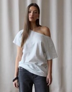 Nelly - Grå - Slouchy Shoulder Tee