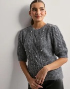 Vero Moda - Grå - Vmnova Ss Pearl Puff Pullover Vip