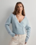 Neo Noir - Blå - Kilua Fluffy Wrap Knit Blouse