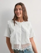 Pieces - Vit - Pcsiminna Ss Top Wvn