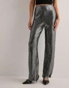 Only - Silver - Onlsteo Life Hw Str Sequin Pant Tlr
