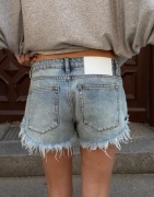 One Teaspoon - Blå - Dukes Low Waist Denim Shorts