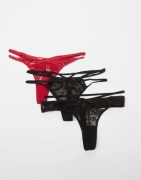 Hunkemöller - Röd - Fashion String 3-Pack