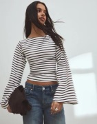 Nelly - Rutigt/Randigt - Stripe Wide Sleeve Top
