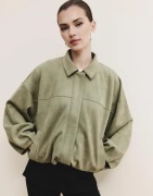 Nelly - Grön - Puffy Pleat Brushed Jacket