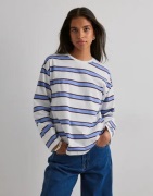 Pieces - Rutigt/Randigt - Pcmila Ls Loose Tee Jrs Noos Bc