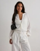 Pieces - Vit - Pcida Ls O-Neck Knit Cardigan Noos