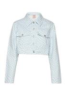 Short Jacket - Swirl Check Print Jeansjacka Denimjacka Blue Barbara Kr...