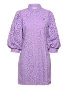 Slfsulla 3/4 Short Dress Ex Kort Klänning Purple Selected Femme
