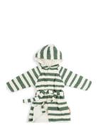 Bathrobe Gots Stripes Morgonrock Badrock Green D By Deer