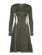 Sue Dress Kort Klänning Khaki Green Wood Wood