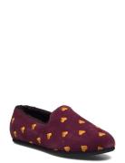 Hums Mustard Heart Loafer Slippers Tofflor Purple Hums
