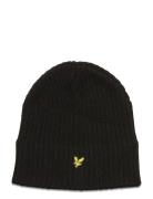 Lyle & Scott Knitted Ribbed Beanie Svart