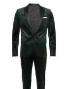 Velvet Tuxedo Suit Kostym Green Lindbergh