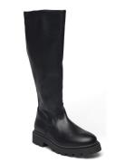 Slfemma High Shafted Leather Boot B Höga Stövlar Black Selected Femme