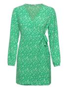 Onlnova Lux L/S Tia Wrap Dress Aop Ptm Kort Klänning Green ONLY