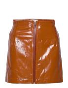 Katy Skirt Leather Kort Kjol Orange REMAIN Birger Christensen