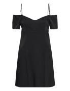 Off Shoulder Mini Dress Kort Klänning Black Calvin Klein Jeans