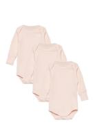 3 Pack Rib Jersey Long Sleeve Body Bodies Long-sleeved Pink Copenhagen...