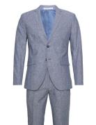 Jprriviera Linen Suit Slim Fit Kostym Blue Jack & J S