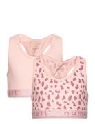 Nkfshort Top 2P Aop Night & Underwear Underwear Tops Pink Name It
