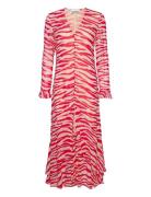 Ganni Printed Light Georgette Maxi Dress Rosa