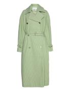 Striped Over D Coat Tunn Rock Green REMAIN Birger Christensen