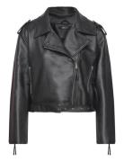 Basic Biker Jacket Läderjacka Skinnjacka Black Gina Tricot