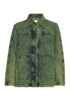 Leah Acid Denim Jacket Jeansjacka Denimjacka Green Hosbjerg