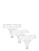 Brief Lacey Thong Low 3 Pack Stringtrosa Underkläder White Lindex