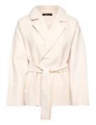 Belted Short Coat Ulljacka Jacka Cream Gina Tricot