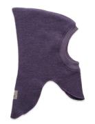 Balaclava Emb. Wool Accessories Headwear Balaclava Purple Huttelihut