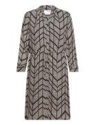 Selected Femme Slfdamina 7/8 Aop Dress B Noos Svart