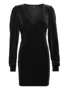 Onlsmooth L/S V-Neck Dress Jrs Kort Klänning Black ONLY