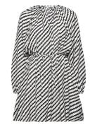 Zigzag Gathered Short Dress Kort Klänning Black Tommy Hilfiger