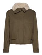 Parka With Detachable Fur-Effect Collar Outerwear Parka Coats Green Ma...