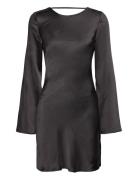 Satin Mini Dress Kort Klänning Black Gina Tricot