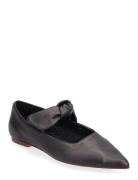 Fossil Black Leather Ballet Flats Ballerinaskor Ballerinas Black ALOHA...