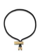 Men's Black String Bracelet With Adjustable Gold Lock Armband Smycken ...