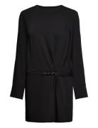 Ruched Dress With Belt Kort Klänning Black Mango