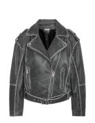 Nmaika L/S Leather Jacket Läderjacka Skinnjacka Black NOISY MAY