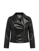 Carbecca Faux Leather Biker Otw Läderjacka Skinnjacka Black ONLY Carma...