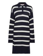 Soft Wool Polo Dress Knälång Klänning Navy Tommy Hilfiger