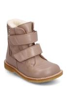 Boots - Flat - With Velcro Vinterkängor Med Kardborreband Beige ANGULU...