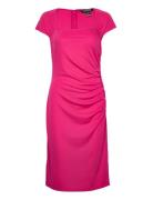 Stretch Jersey Dress Knälång Klänning Pink Lauren Ralph Lauren