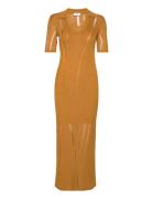 Texture Stitch Dress Dresses Bodycon Dresses Beige Calvin Klein