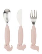 D By Deer Easy-Grip Cutlery Set Deer Friends Rosa