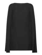 Lauren Ralph Lauren Cape Georgette Cocktail Dress Svart