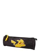 Pokémon #025, Round Pencil Case Accessories Bags Pencil Cases Black Po...