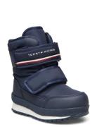 T3B5-33163-1486800- Vinterkängor Med Kardborreband Navy Tommy Hilfiger